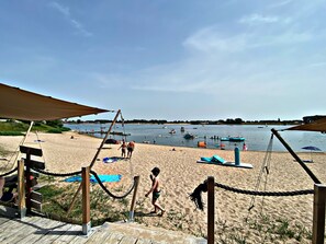 Beach nearby, sun loungers