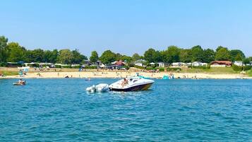 Beach nearby, sun loungers