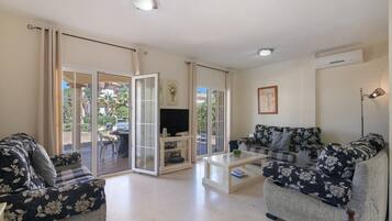 TV, DVD player, stereo