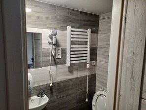 Shower, hair dryer, towels, soap - Small apartment with Free WiFi in Krakow (Kraków)
