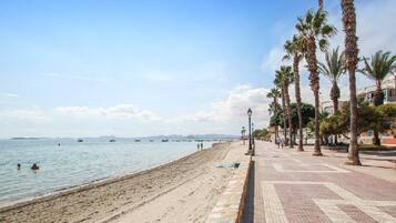 Playa en los alrededores y camastros