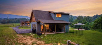 Great for couples/families cabin w/ mountain views, firepit *hot tub & arcade!