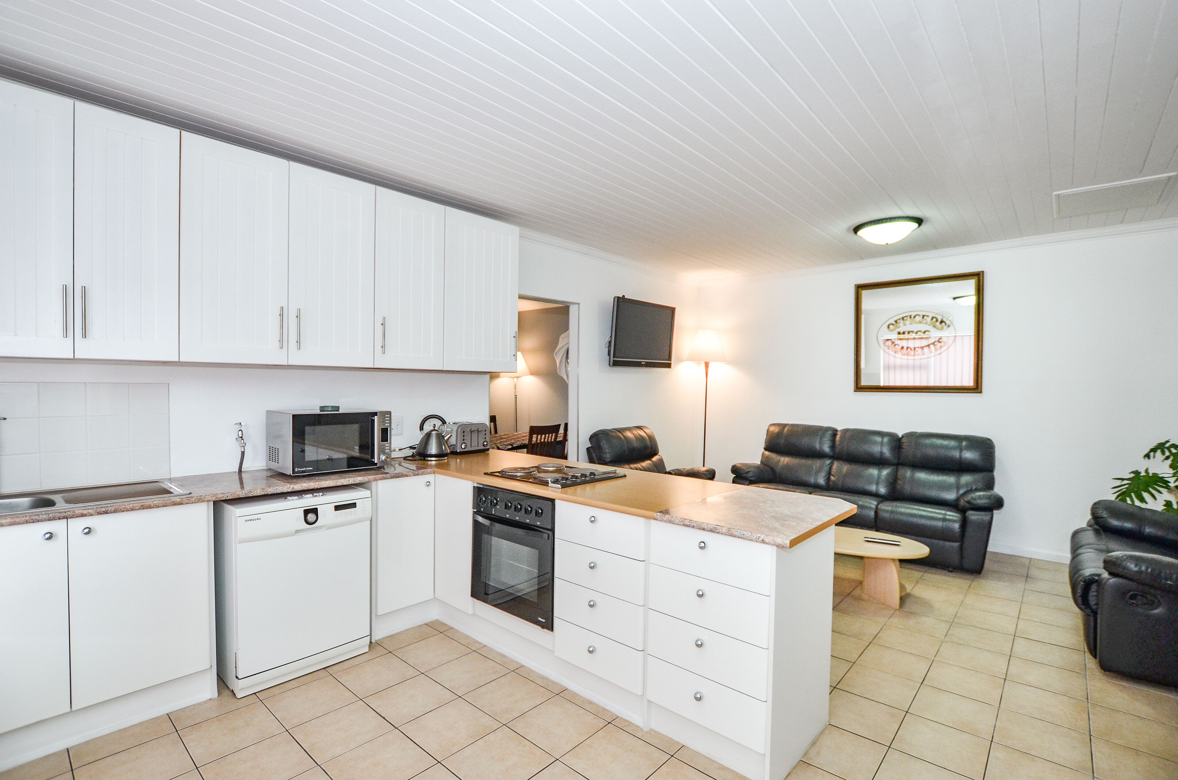 ثلاجة/مجمد بحجم كبير، ميكروويف، فرن، غسالة أطباق