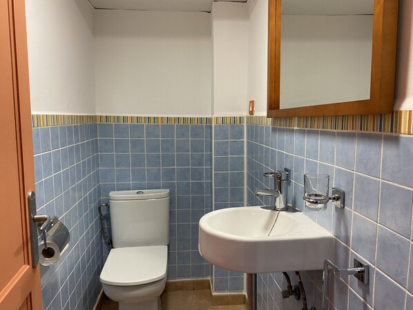 Een douche, een haardroger, handdoeken