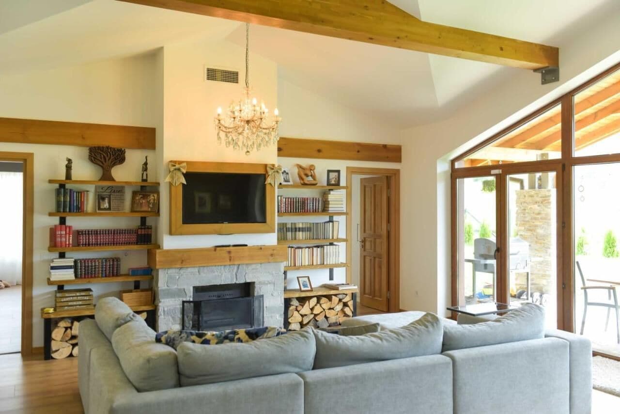 Luxury Chalet, 3 Bedrooms, Sauna, Mountain View | Living area | 100-cm Smart TV with cable channels, TV, toys