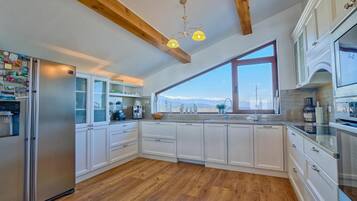Luxury Chalet, 3 Bedrooms, Sauna, Mountain View | Private kitchen | Highchair
