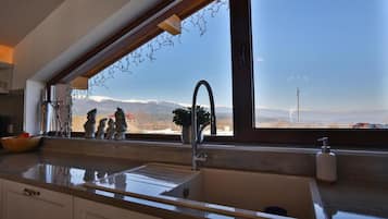 Luxury Chalet, 3 Bedrooms, Sauna, Mountain View | View from room