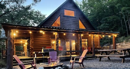 Ride to the trails from this secluded Luxury Cabin in Wolfpen Gap-Bear Mountain