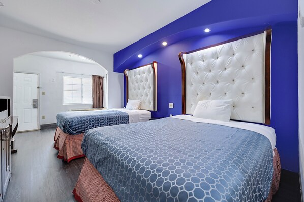 Room, 2 Queen Beds, Non Smoking, Kitchenette | Pillow-top beds, desk, iron/ironing board, free WiFi