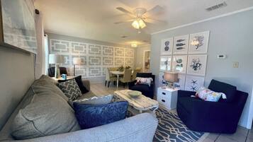 Smart TV, DVD player, books