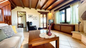 Een smart-tv, een dvd-speler, boeken en een muziekbibliotheek