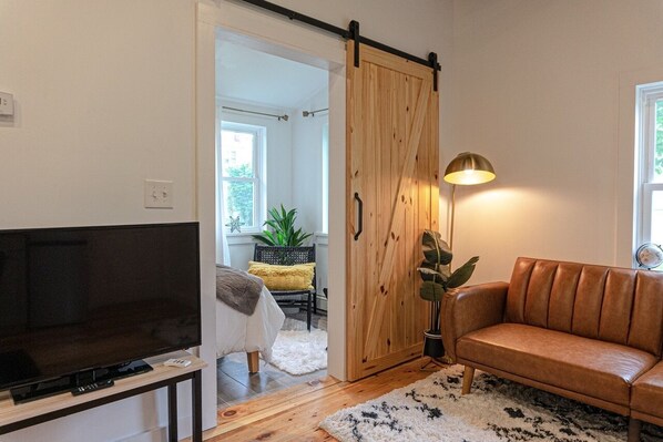 Smart TV, fireplace, computer monitors