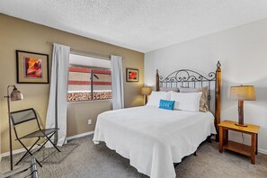 2 bedrooms, iron/ironing board, travel crib, WiFi