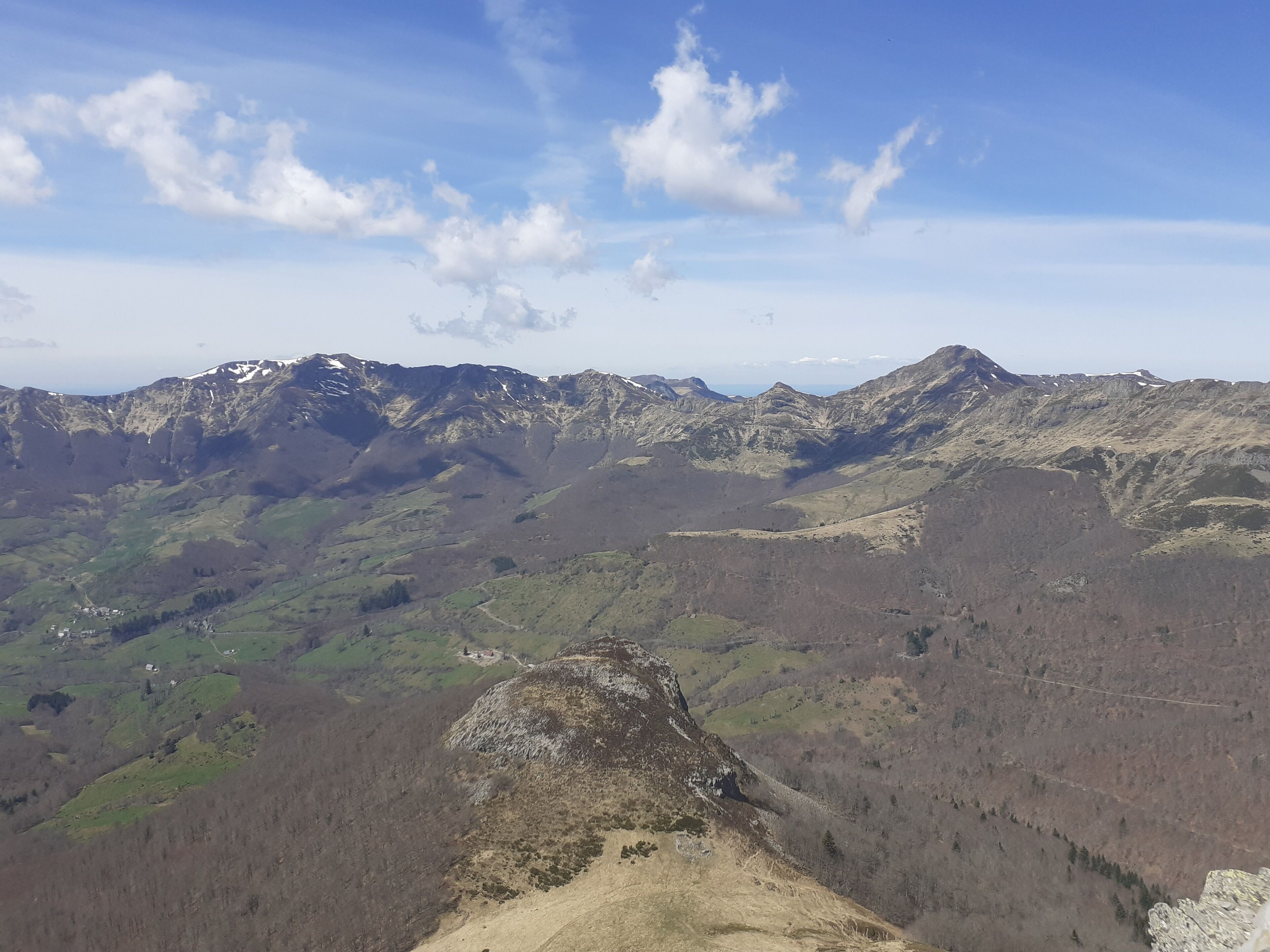 A mountainous landscape with a clear sky.