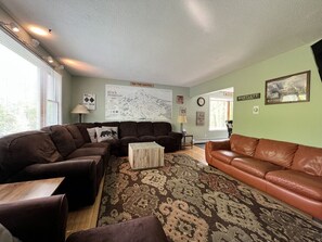 Älytelevisio, takka, videopelejä, kirjoja