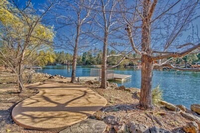 Luxury Waterfront Cabin at Rainbow Lake w/Private Dock, Hot Tub, AC & Game Room