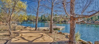 Luxury Waterfront Cabin at Rainbow Lake w/Private Dock, Hot Tub, AC & Game Room