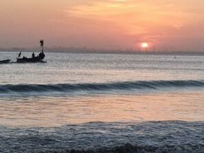 Beach nearby, sun loungers
