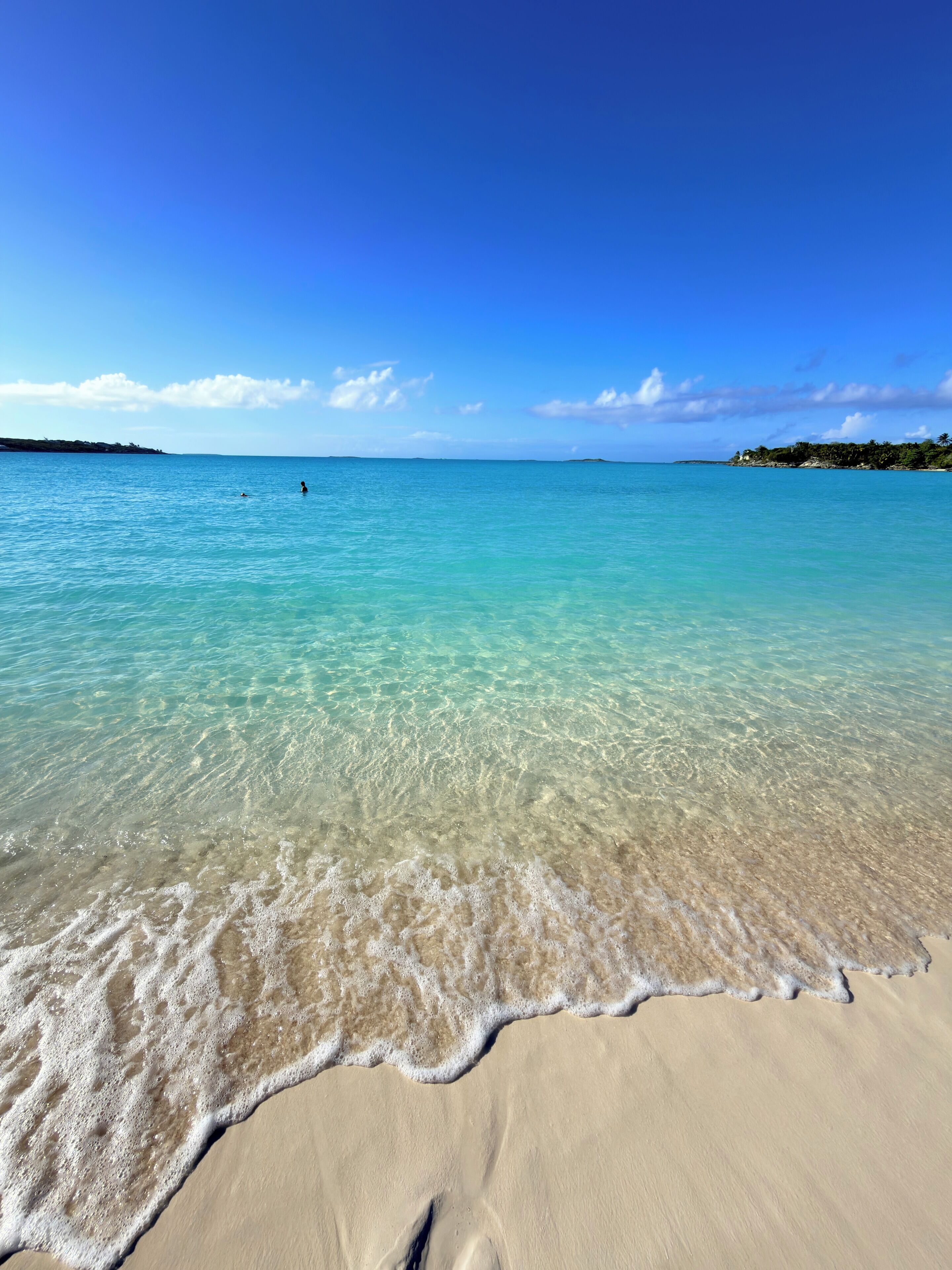 On the beach, sun loungers, beach towels