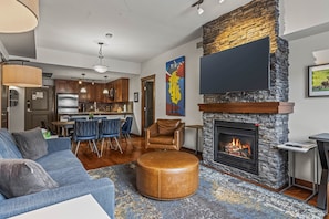 Smart TV, fireplace, video games