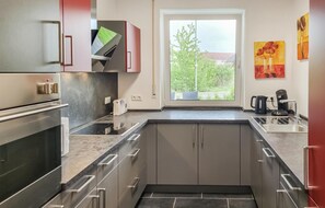 Kühlschrank, Mikrowelle, Herdplatte, Geschirrspüler