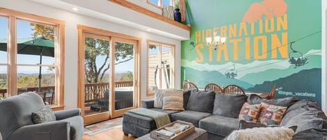 Smart TV, fireplace, video games, offices