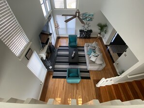 Smart TV, fireplace, foosball, table tennis