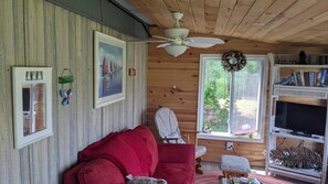 Smart TV, books, music library, stereo