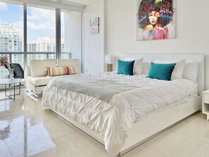 Iron/ironing board, travel crib, WiFi, bed sheets