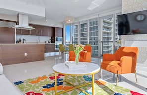 TV, offices - Sleek Brickell Suite | Walk to City Center (Miami)