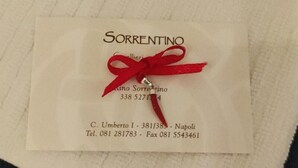 A business card for Sorrentino with contact details and address. - Room-come and Visit Naples !! We Look fo (Naples)