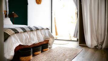 Apartamento, 1 quarto, terraço, vista para a montanha | 1 quarto, roupa de cama