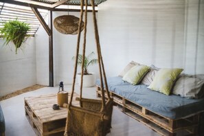 Apartment, 1 Bedroom, Terrace, Mountain View | 1 bedroom, bed sheets - Ti Baz Beach House With Mountain View (Tamarin)