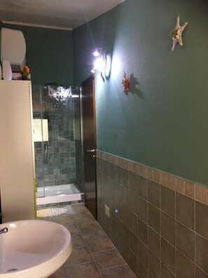 Dusche, Haartrockner, Bidet, Handtücher