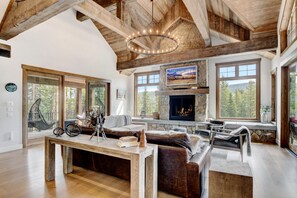 Smart TV, fireplace, video games, books