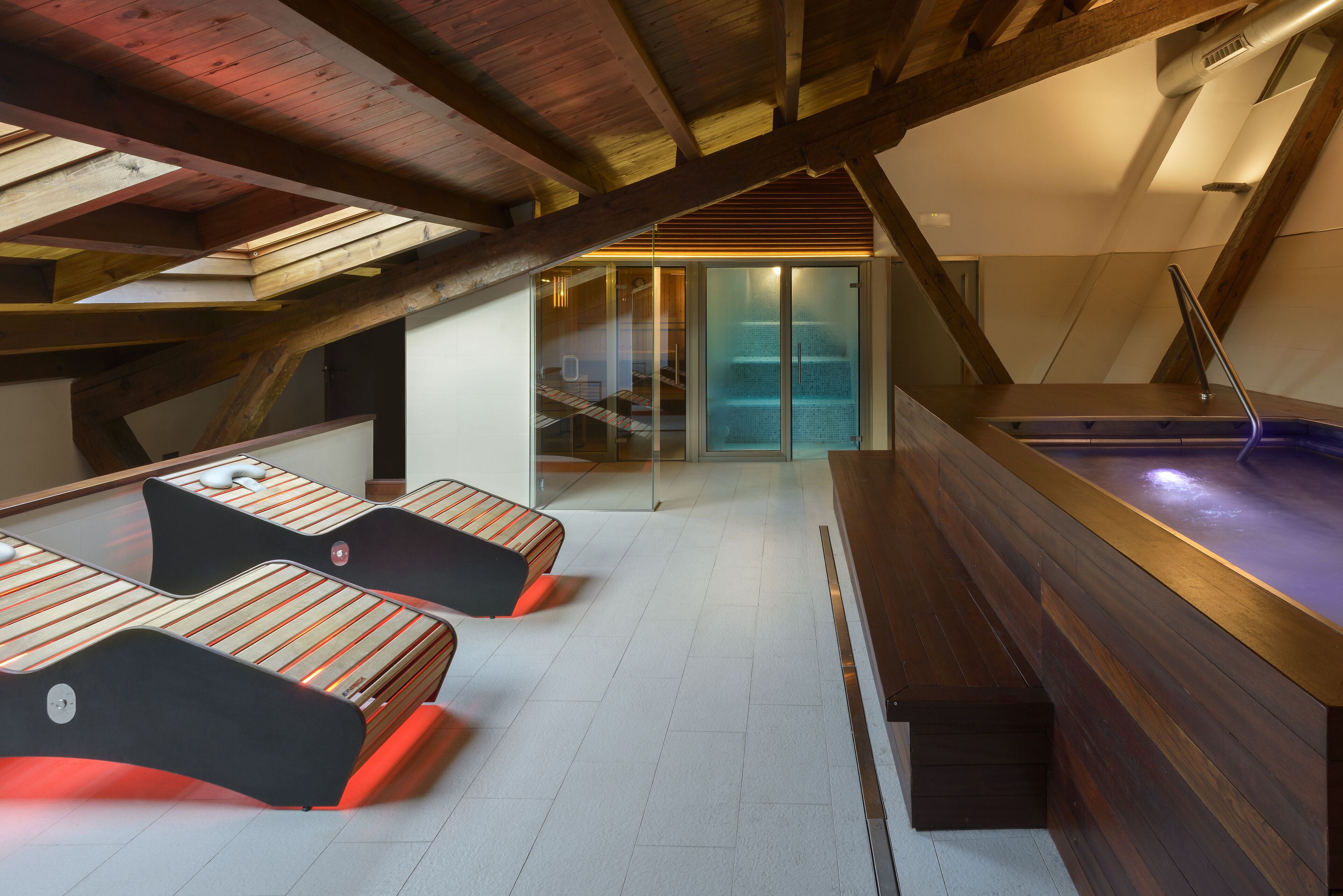 Sauna, hot tub, steam room