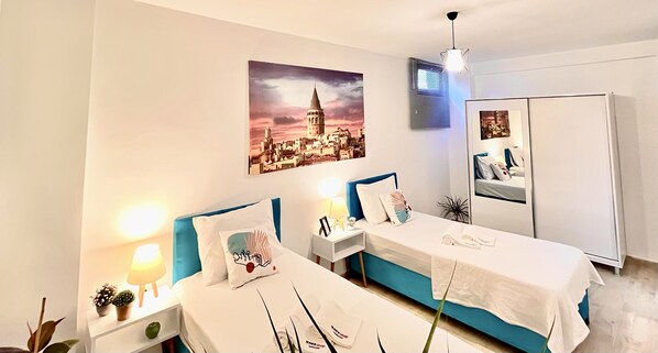 5 chambres, bureau, accès au Wi-Fi (inclus), literie fournie