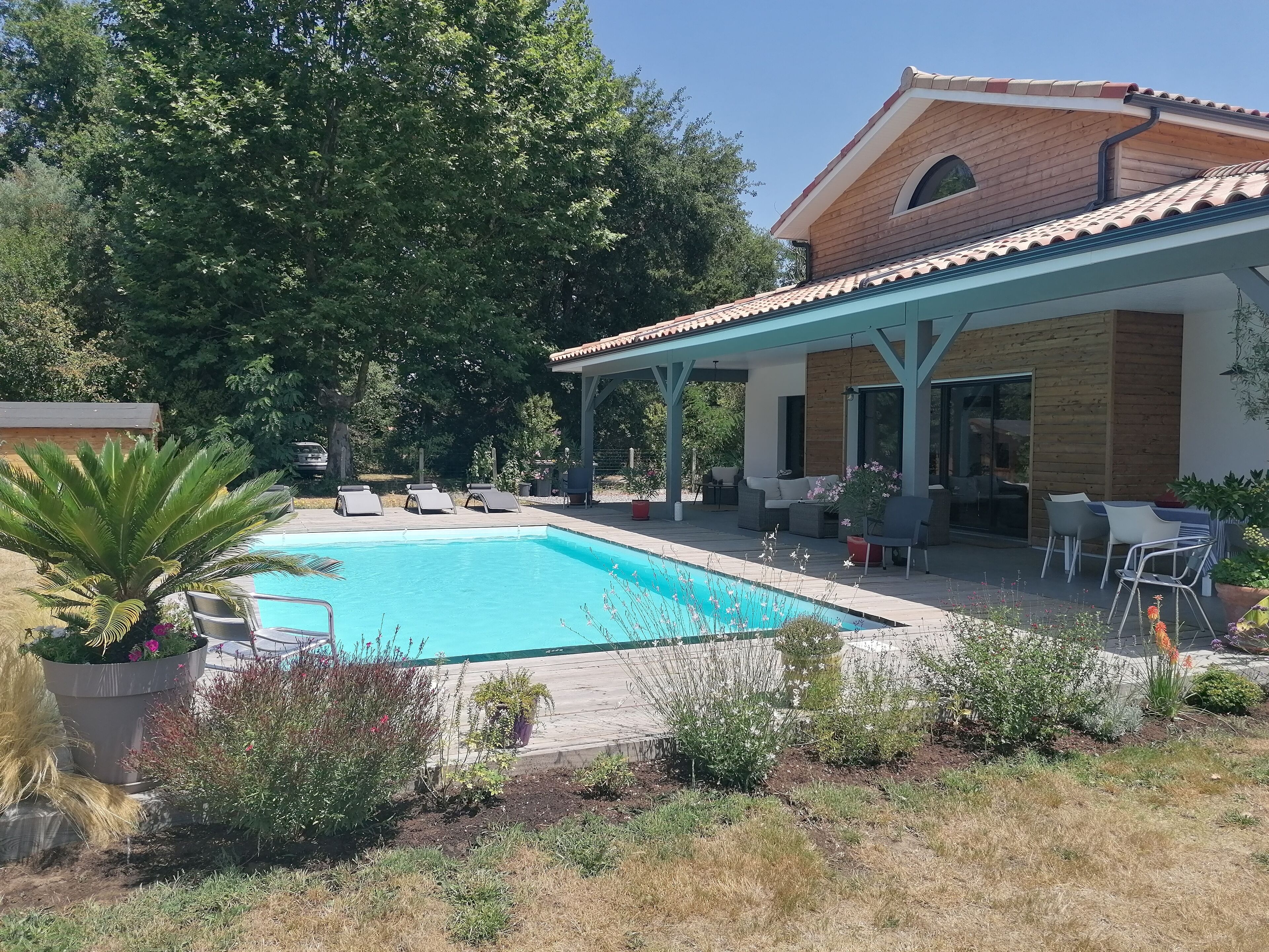 Piscine extérieure, piscine chauffée