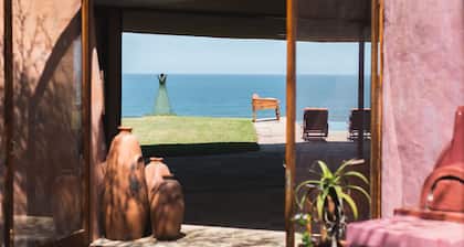 A secluded sanctuary along a private beach front.