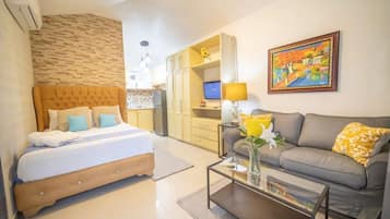 1 slaapkamer, een kluis op de kamer, een strijkplank/strijkijzer