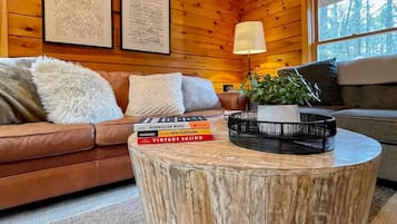Una televisión, una chimenea
