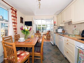 Dishwasher, high chair, cookware/dishes/utensils