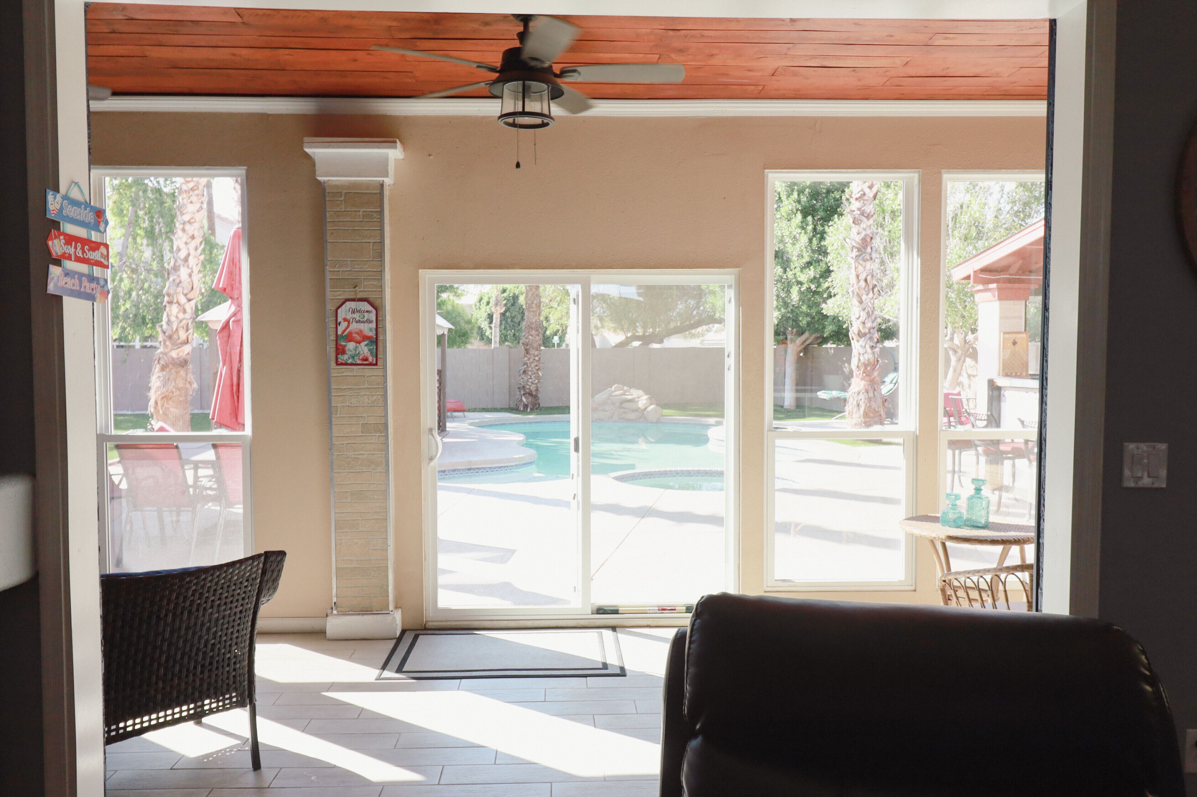 Piscina all'aperto, una piscina riscaldata
