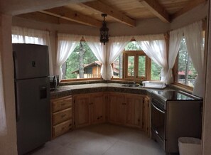 GRANDE 16 PERSONAS | Private kitchen | Fridge, microwave, dining tables - Bosque Magico Mazamitla  (Mazamitla)