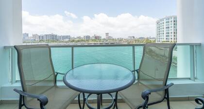 Waterfront & city view 2-bedroom, 2-bathroom studio unit in the heart of Condado