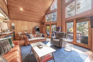 Smart TV, fireplace, video games, books