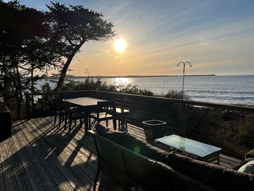 Take in the breathtaking views at our popular oceanside cottage with large deck.