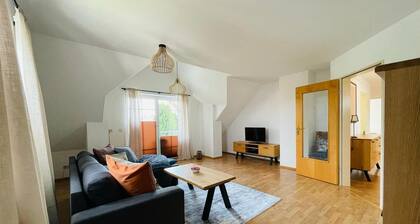 Sunny vacation apartment with balcony near Augsburg
