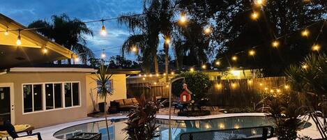 Outdoor pool, a heated pool