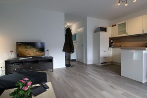 TV, DVD player, stereo